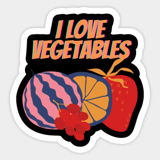 Slightly Wrong I Love Vegetables Sticker